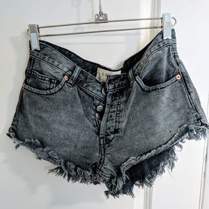 Free People Cut-Off Shorts in Black Ash